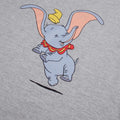Heather Grey - Side - Dumbo Womens-Ladies Happy Cotton T-Shirt