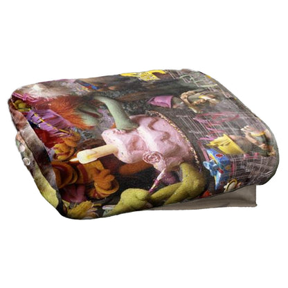 Multicoloured - Back - Fraggle Rock Silky Gobo Fraggle 40th Birthday Supersoft Blanket
