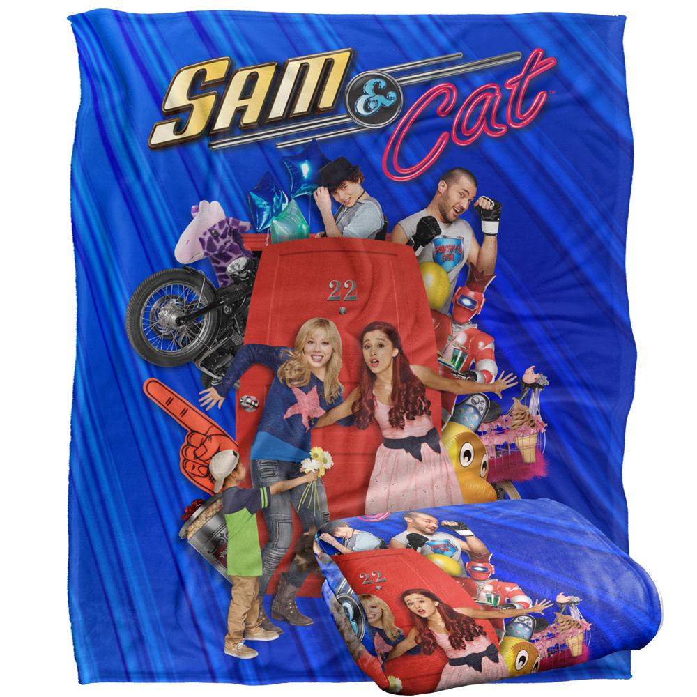 Multicoloured - Back - Sam & Cat Silky Shower Poster Supersoft Blanket