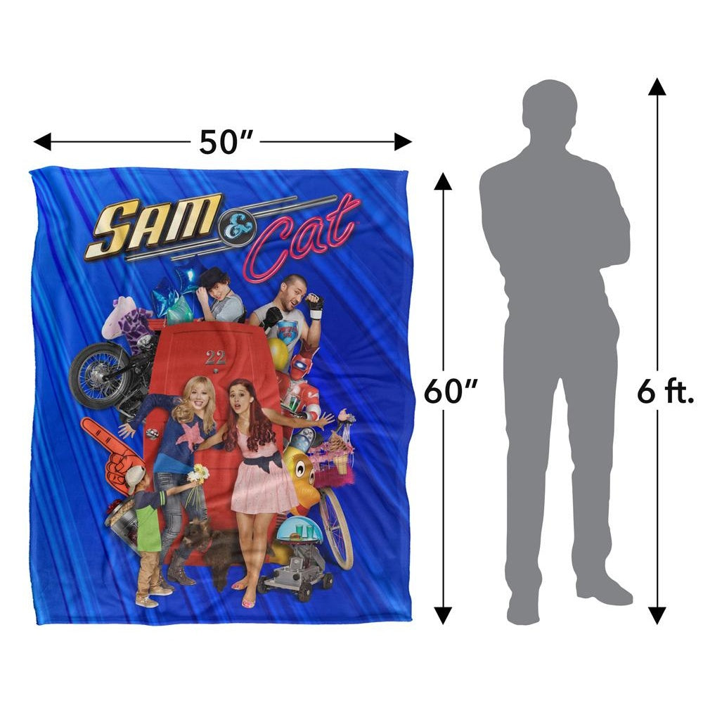 Multicoloured - Pack Shot - Sam & Cat Silky Shower Poster Supersoft Blanket