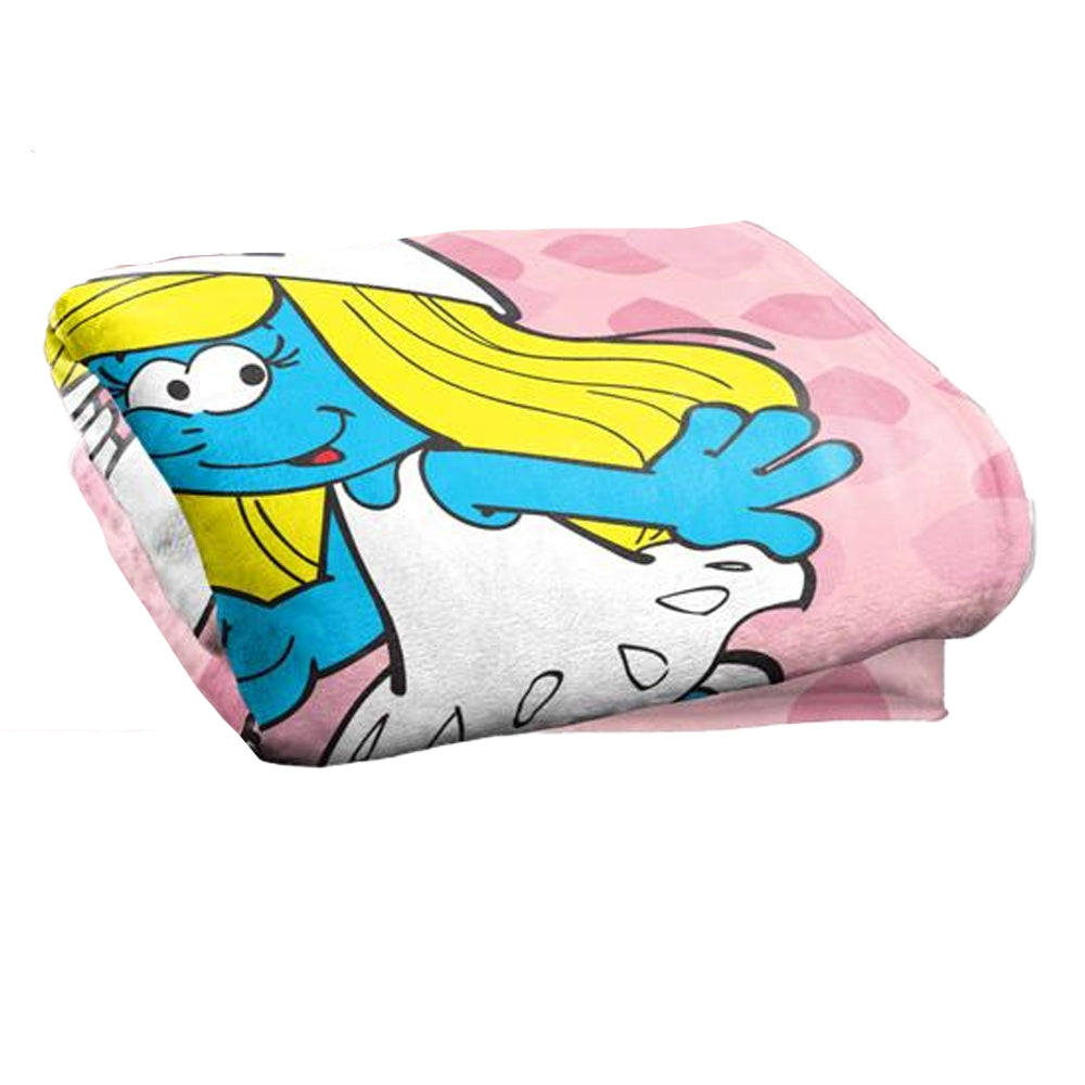 Pink-Blue-White - Back - The Smurfs Silky Smurfette Supersoft Blanket