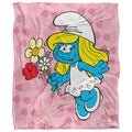 Pink-Blue-White - Front - The Smurfs Silky Smurfette Supersoft Blanket