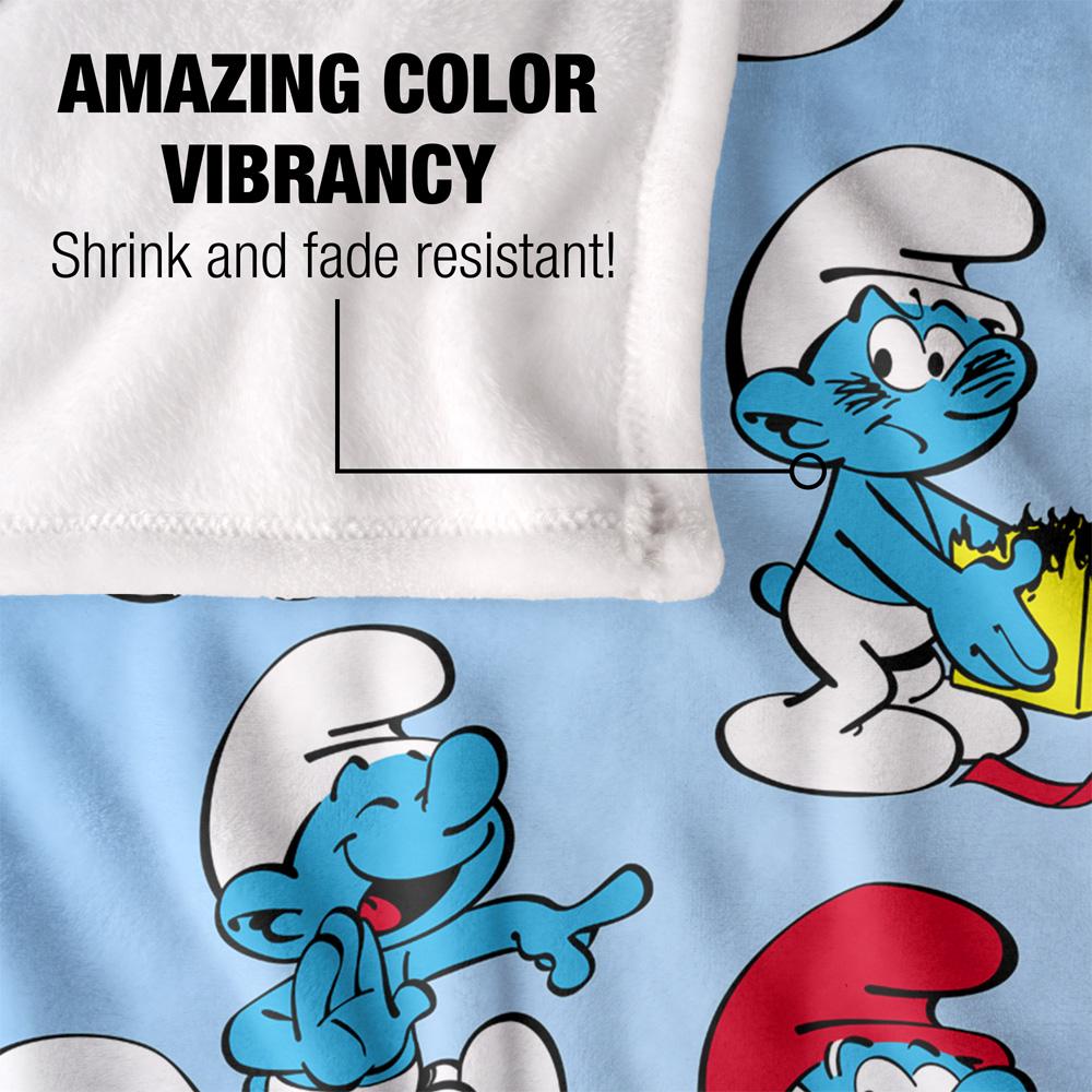Blue-White-Red - Lifestyle - The Smurfs Silky All-Over Print Supersoft Blanket
