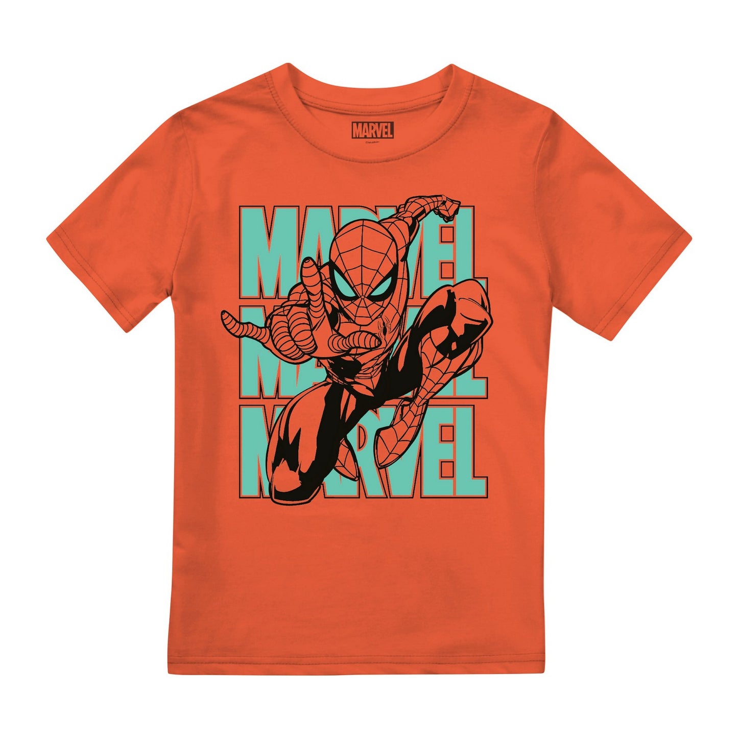 Orange - Front - Spider-Man Childrens-Kids Attack T-Shirt