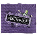 Purple-Black - Front - Beetlejuice Silky Logo Supersoft Blanket