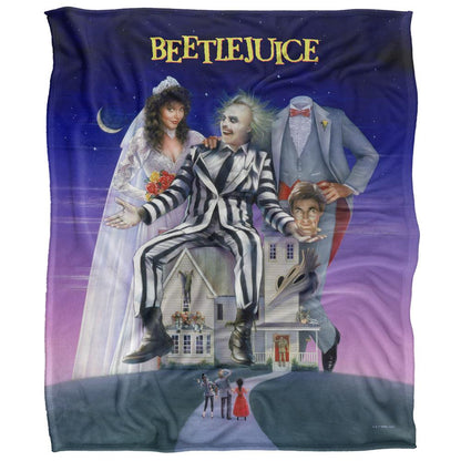 Multicoloured - Front - Beetlejuice Silky Poster Supersoft Blanket