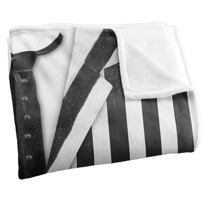 Black-White - Side - Beetlejuice Silky Suit Supersoft Blanket