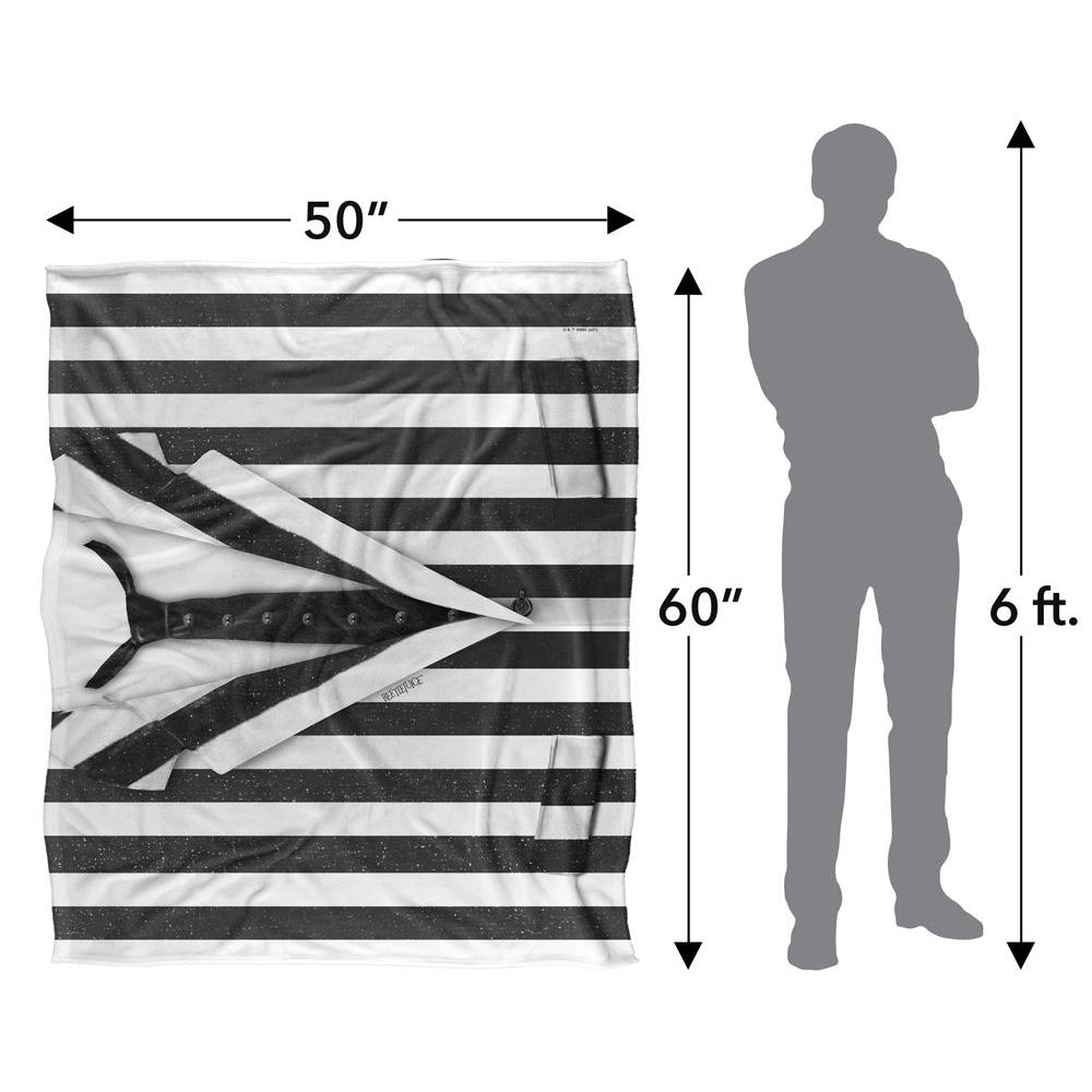 Black-White - Pack Shot - Beetlejuice Silky Suit Supersoft Blanket