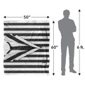 Black-White - Pack Shot - Beetlejuice Silky Suit Supersoft Blanket
