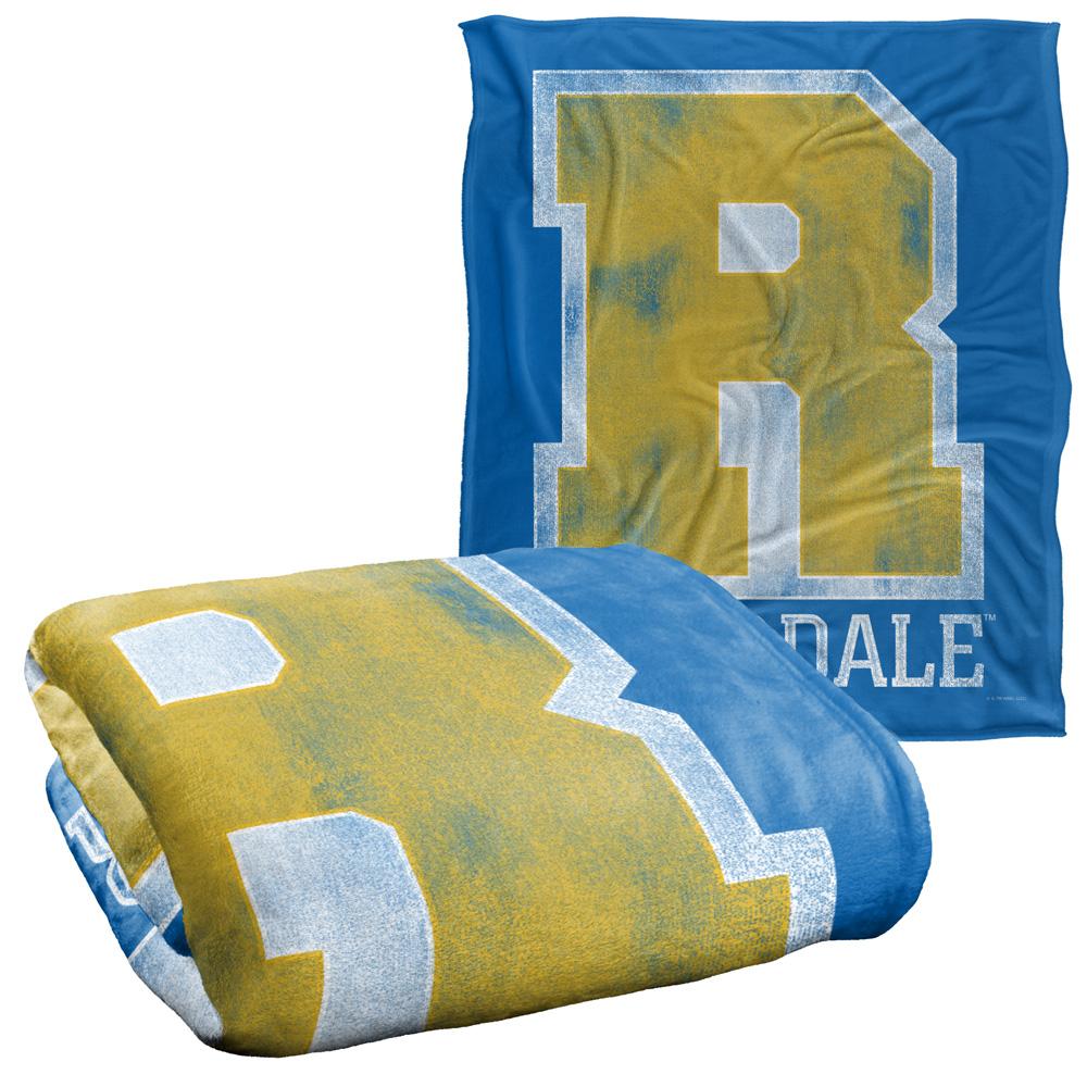 Blue-Yellow-White - Back - Riverdale Silky Varsity Supersoft Blanket