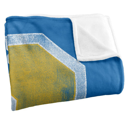 Blue-Yellow-White - Side - Riverdale Silky Varsity Supersoft Blanket