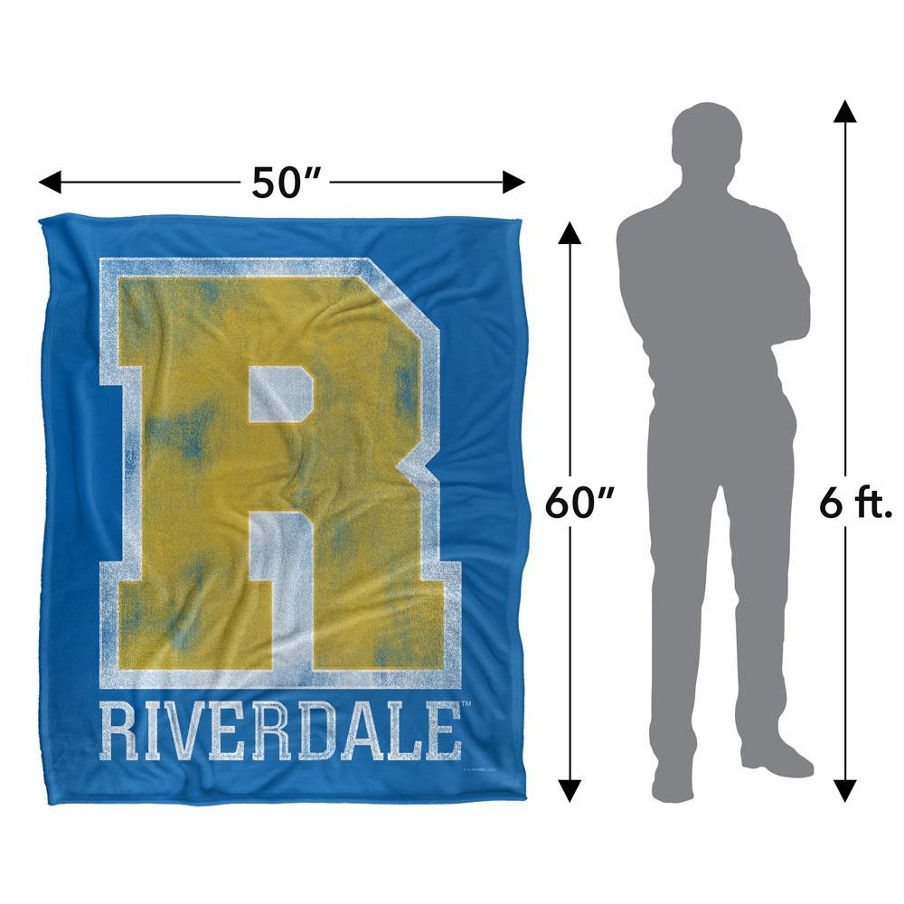 Blue-Yellow-White - Pack Shot - Riverdale Silky Varsity Supersoft Blanket