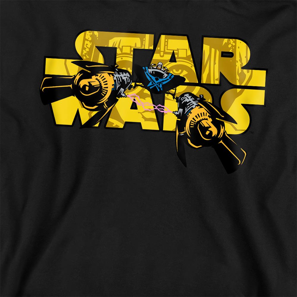 Black - Back - Star Wars: Episode I The Phantom Menace Childrens-Kids Pod Racing Logo Hoodie