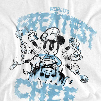 White - Back - Mickey & Friends Mens World´s Greatest Chef Long-Sleeved T-Shirt