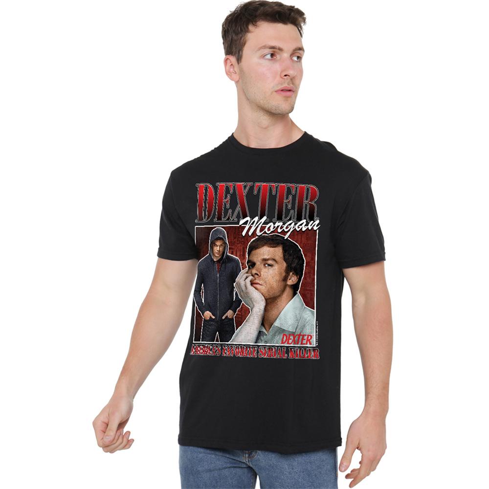 Black - Back - Dexter Unisex Adult America´s Favorite Bootleg T-Shirt