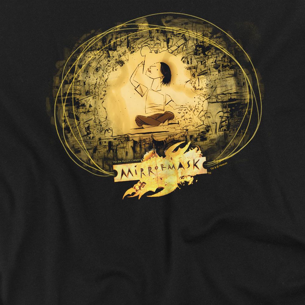 Black - Side - MirrorMask Unisex Adult Sketch T-Shirt