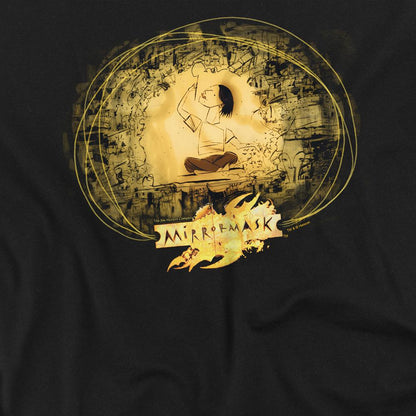 Black - Side - MirrorMask Unisex Adult Sketch T-Shirt