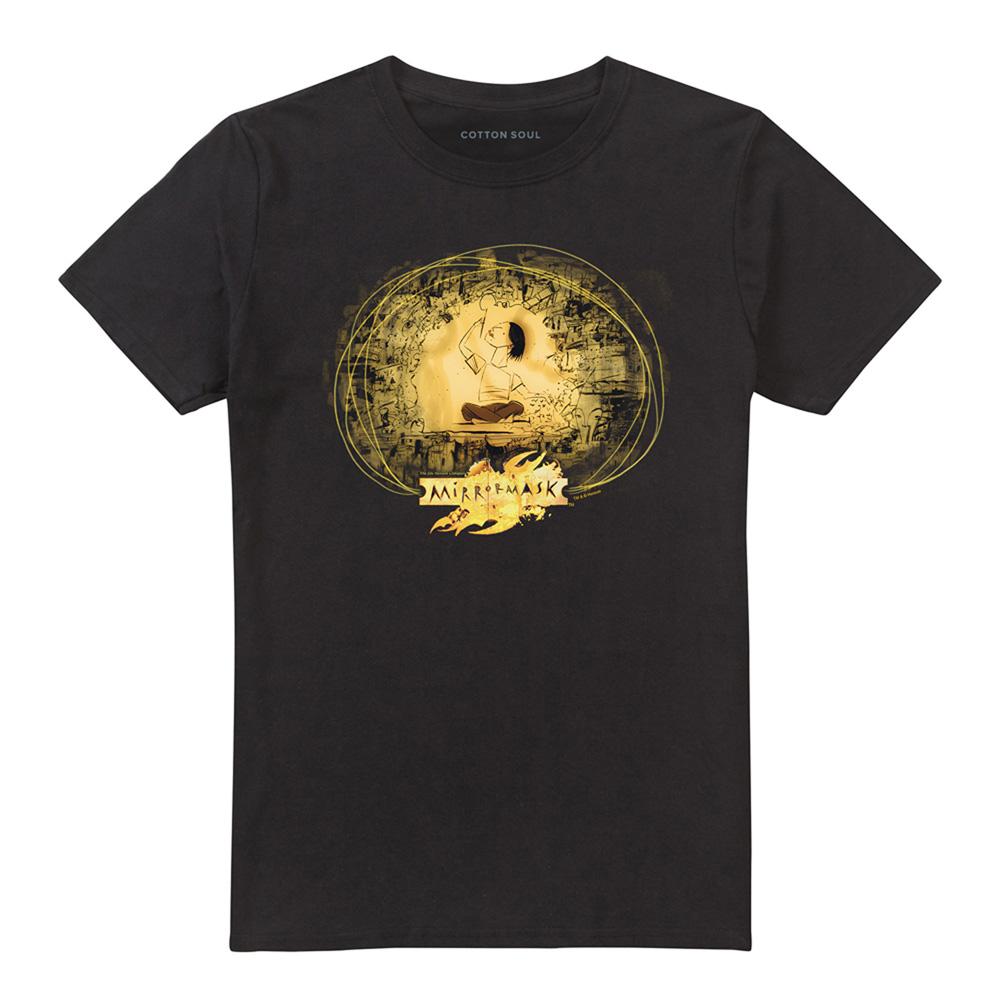 Black - Front - MirrorMask Unisex Adult Sketch T-Shirt