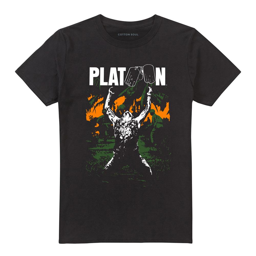Black - Front - Platoon Unisex Adult Graphic T-Shirt