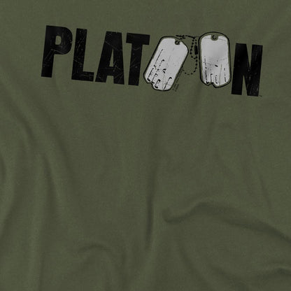 Military Green - Side - Platoon Unisex Adult Logo T-Shirt