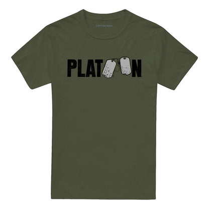 Military Green - Front - Platoon Unisex Adult Logo T-Shirt