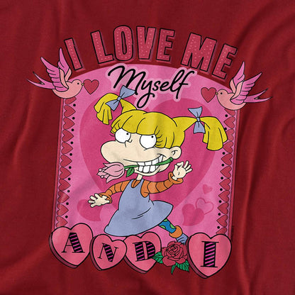 Cardinal Red - Back - Rugrats Unisex Adult I Love Me Myself And I Angelica Valentine`s Day T-Shirt