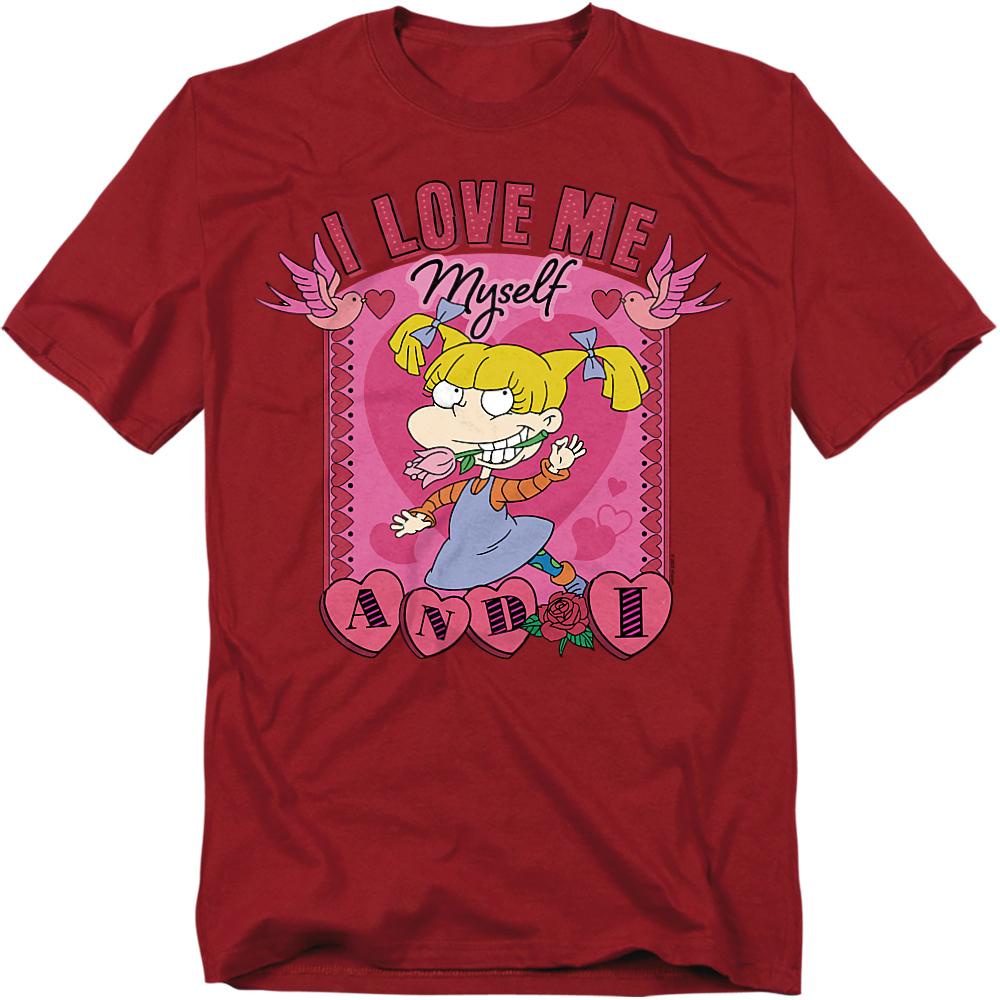 Cardinal Red - Front - Rugrats Unisex Adult I Love Me Myself And I Angelica Valentine`s Day T-Shirt
