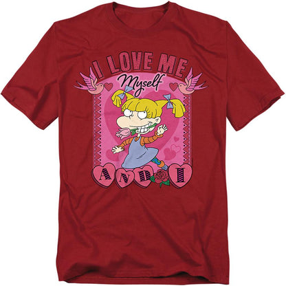 Cardinal Red - Front - Rugrats Unisex Adult I Love Me Myself And I Angelica Valentine`s Day T-Shirt