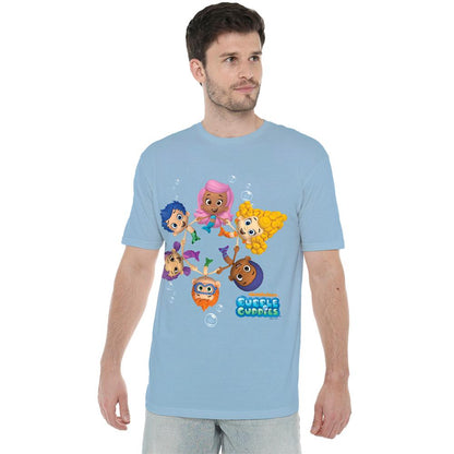 Light Blue - Lifestyle - Bubble Guppies Unisex Adult Characters T-Shirt