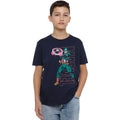 Navy - Side - Captain America Childrens-Kids Emerge T-Shirt