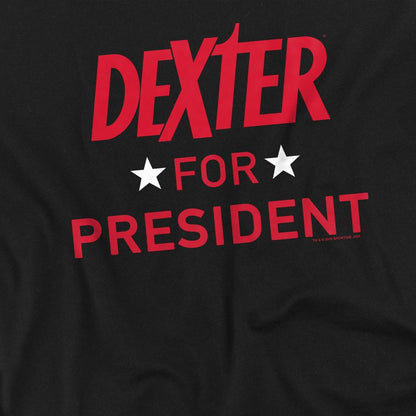 Black - Side - Dexter Unisex Adult Dexter For President T-Shirt