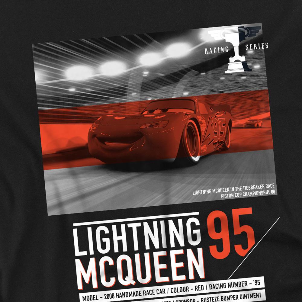 Black - Side - Cars Boys Speedway 95 Lightning McQueen T-Shirt
