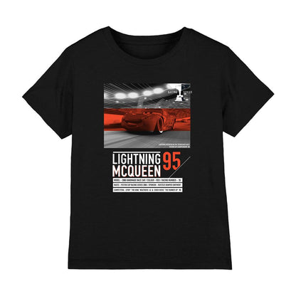Black - Front - Cars Boys Speedway 95 Lightning McQueen T-Shirt
