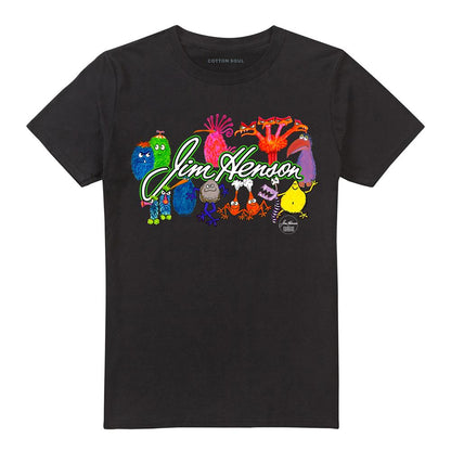 Black-Black - Front - Jim Henson Unisex Adult Sketch Collage T-Shirt