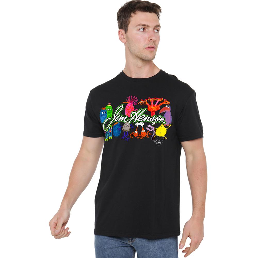 Black-Black - Back - Jim Henson Unisex Adult Sketch Collage T-Shirt