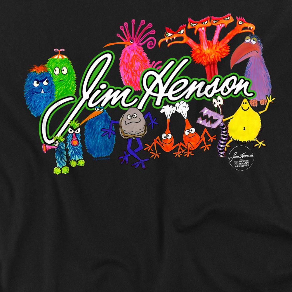 Black-Black - Side - Jim Henson Unisex Adult Sketch Collage T-Shirt