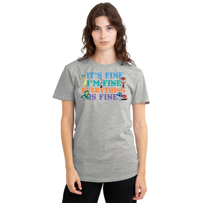 Heather Grey - Back - Disney Pixar Womens-Ladies Its Fine Im Fine Inside Out Heather T-Shirt