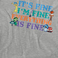 Heather Grey - Side - Disney Pixar Womens-Ladies Its Fine Im Fine Inside Out Heather T-Shirt