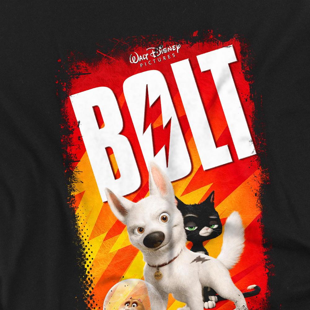 Black - Side - Disney Pixar Boys Bolt Poster T-Shirt