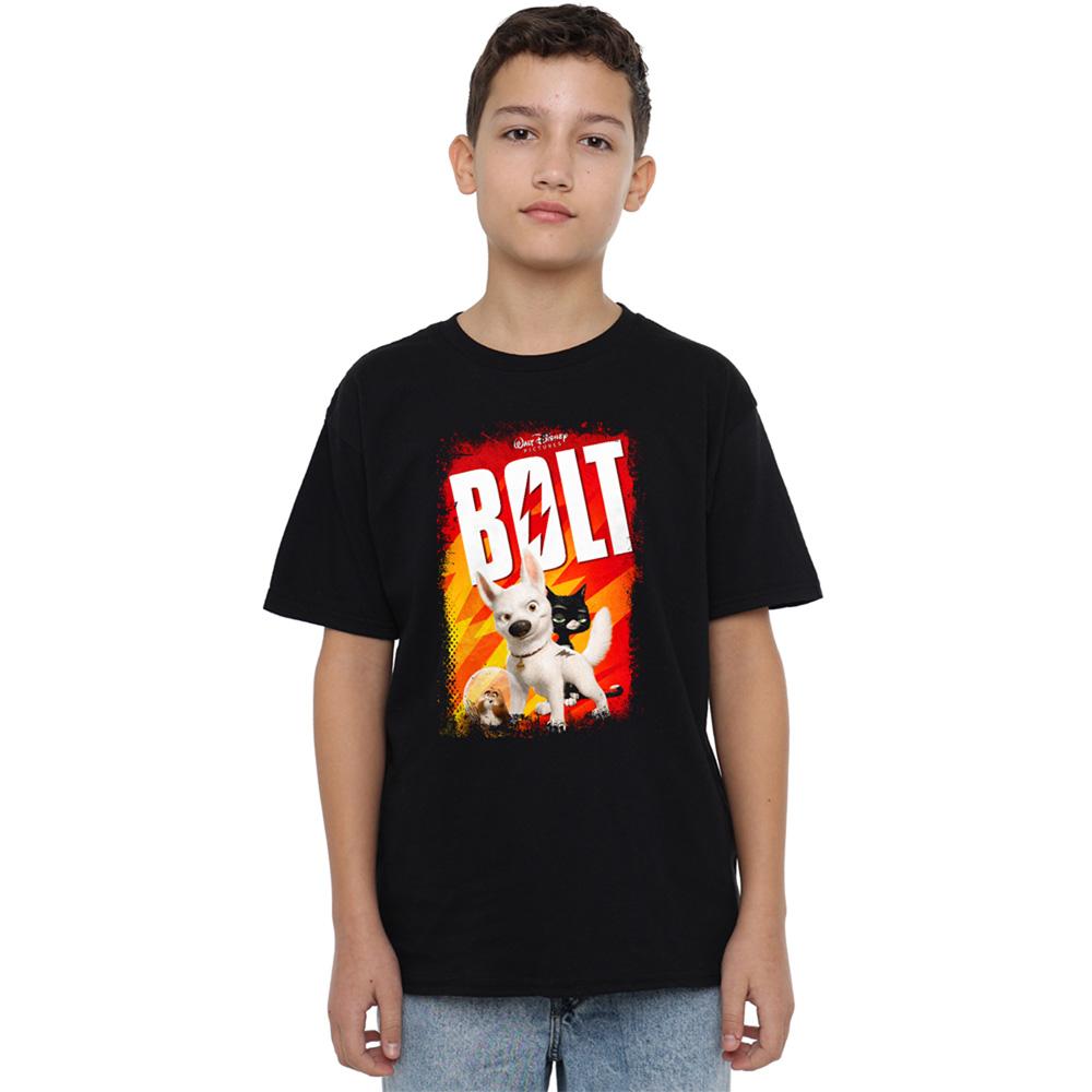 Black - Lifestyle - Disney Pixar Boys Bolt Poster T-Shirt