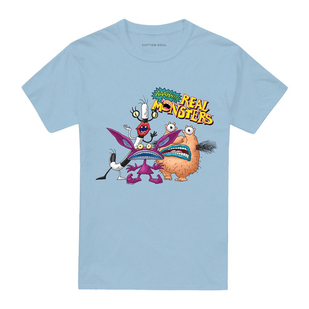 Light Blue - Front - Aaahh!!! Real Monsters Unisex Adult Oblina, Ickis & Krumm T-Shirt
