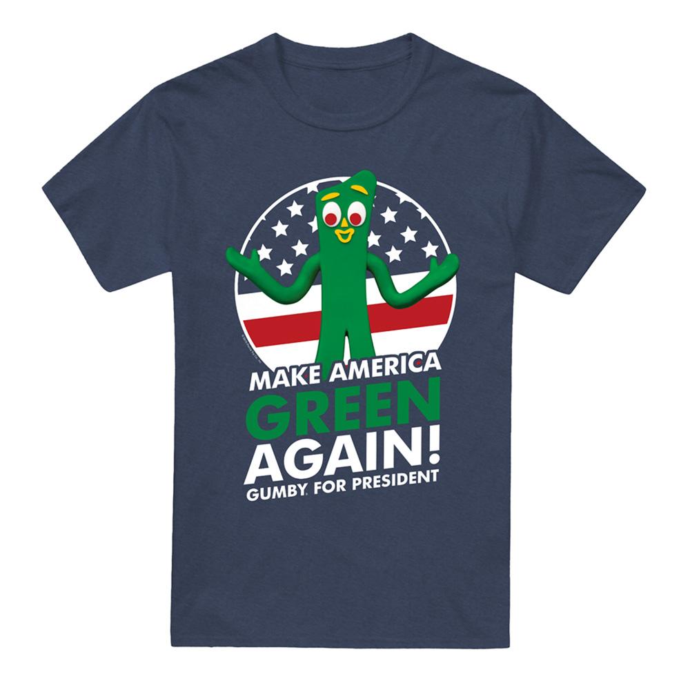 Navy - Back - Gumby Unisex Adult For President T-Shirt