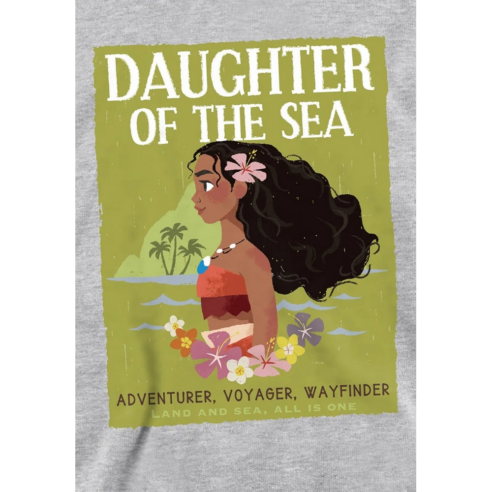 Athletic Heather - Side - Moana Childrens-Kids Daughter Of The Sea Hoodie
