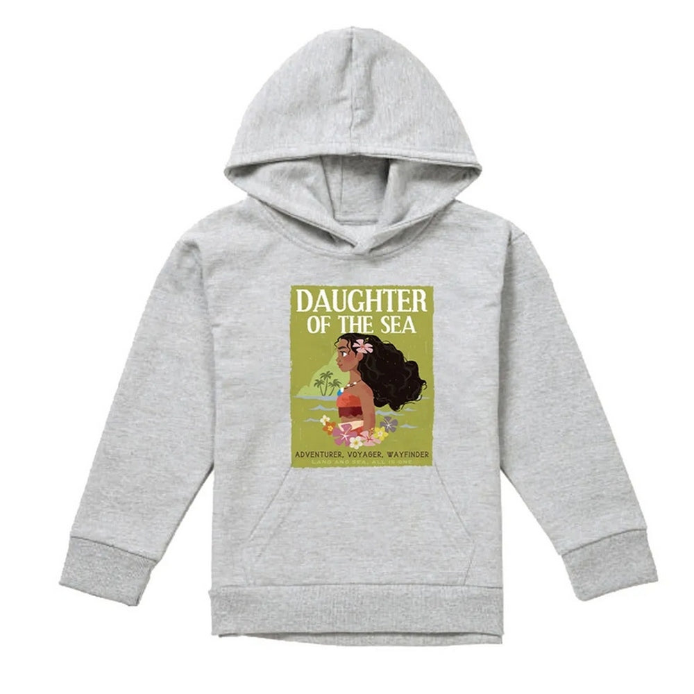 Athletic Heather - Front - Moana Childrens-Kids Daughter Of The Sea Hoodie