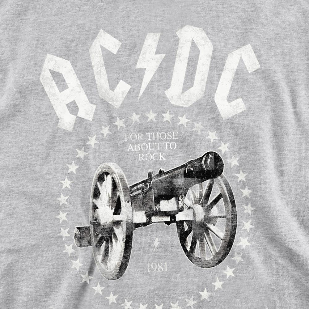 Athletic Heather-Athletic Heather - Back - AC-DC Childrens-Kids About To Rock Cannon Pull Over Hoodie