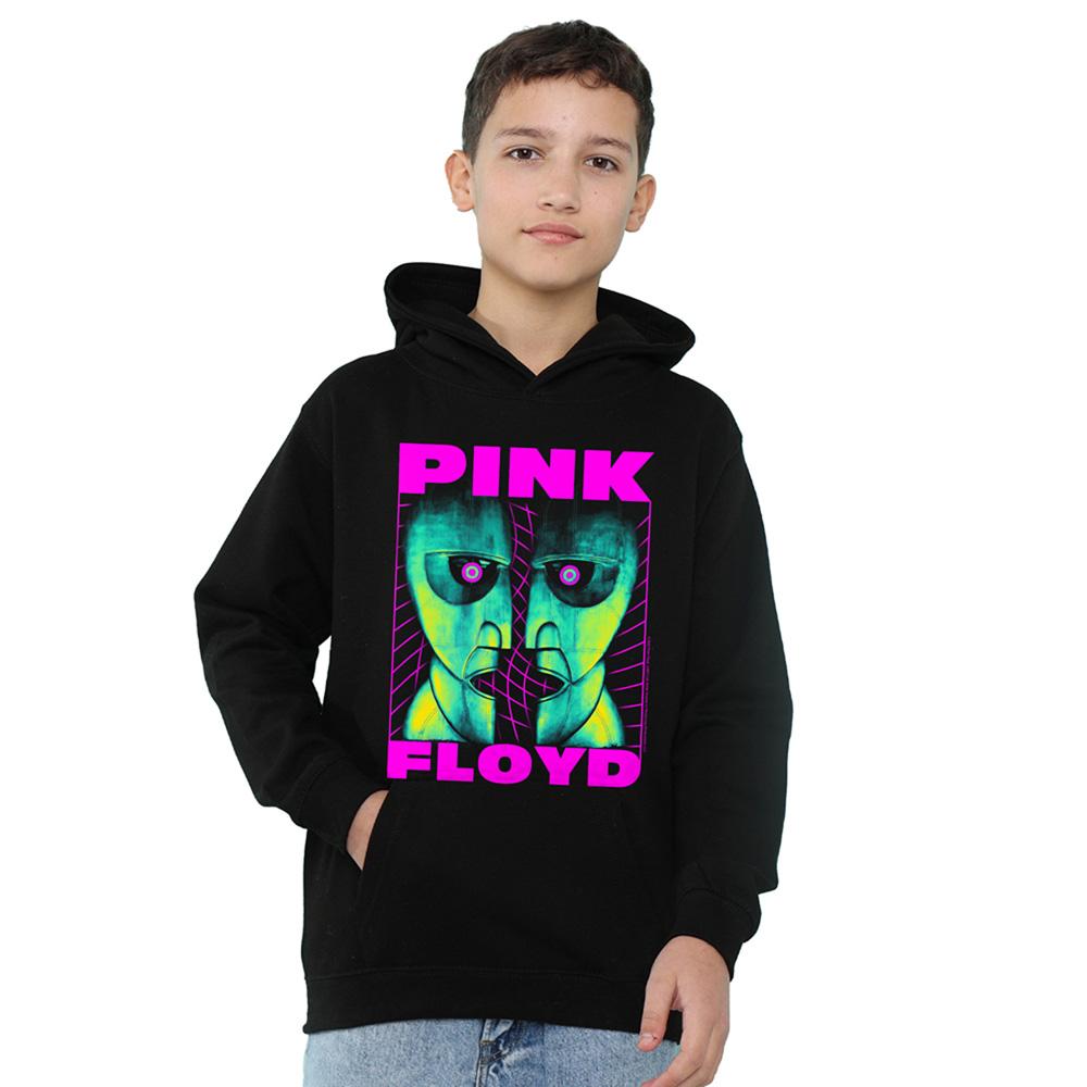 Athletic Heather - Front - Pink Floyd Childrens-Kids Division Bell Neon Pull Over Hoodie