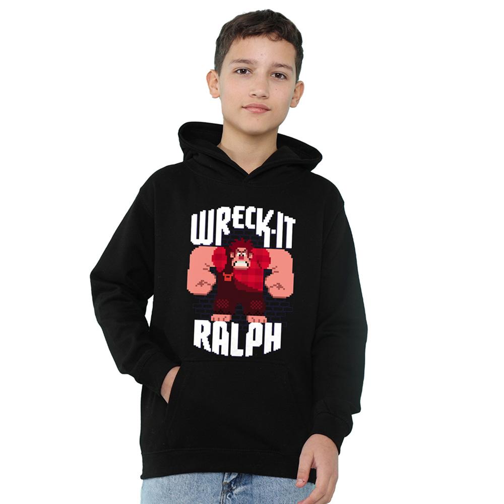 Athletic Heather - Front - Disney Childrens-Kids Ralph Pixel Artwork Hoodie
