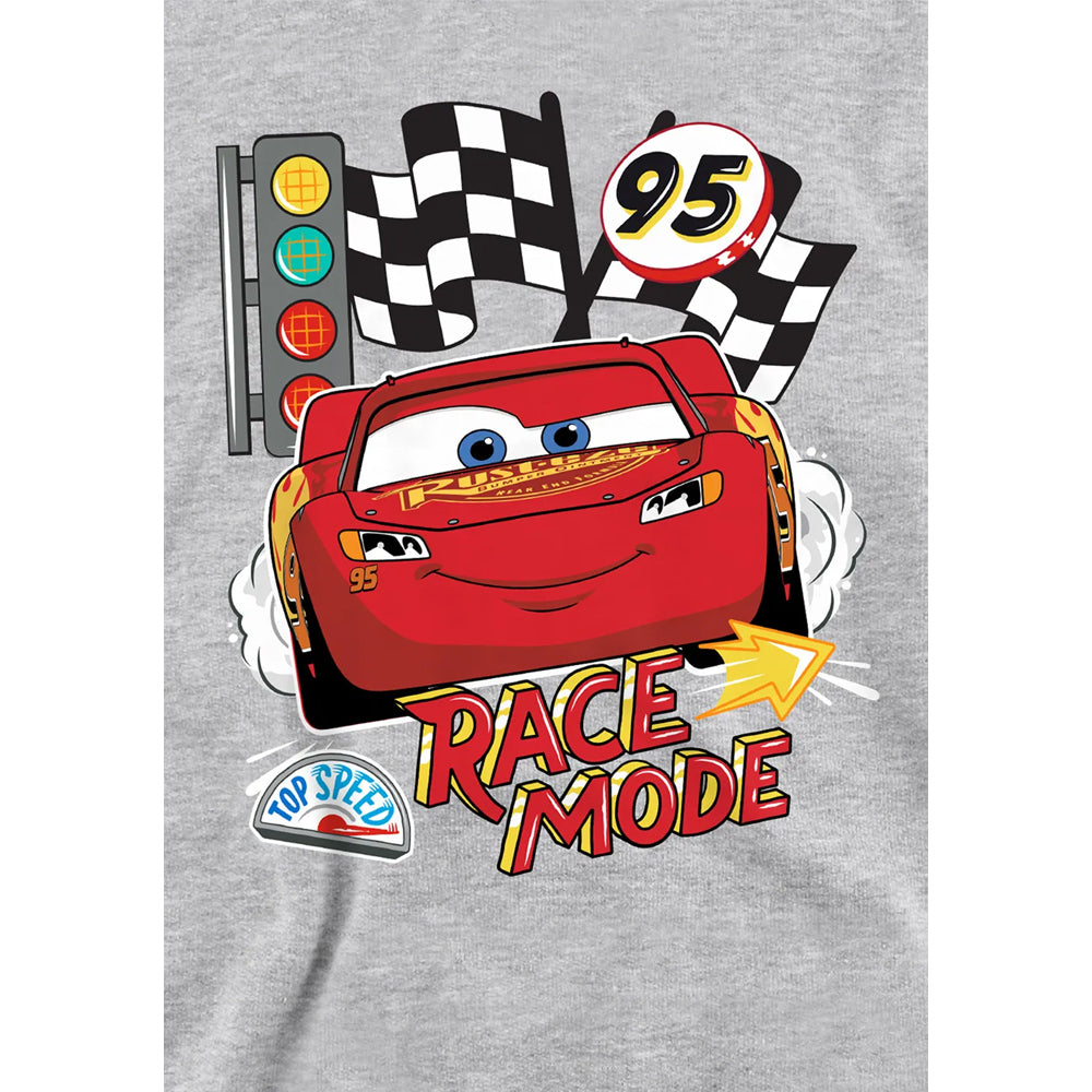 Athletic Heather - Side - Cars Childrens-Kids Race Mode 95 Lightning McQueen Hoodie