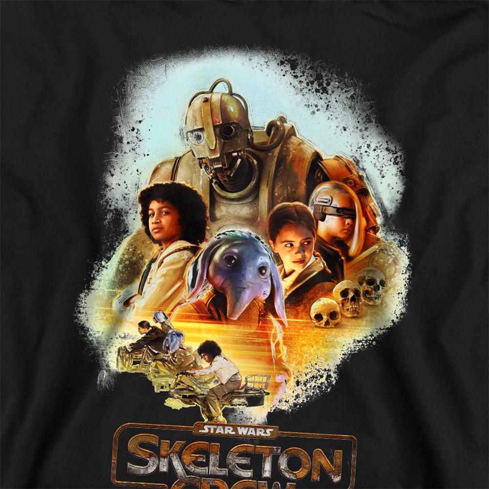 Athletic Heather - Back - Star Wars: Skeleton Crew Childrens-Kids Racing Group Hoodie