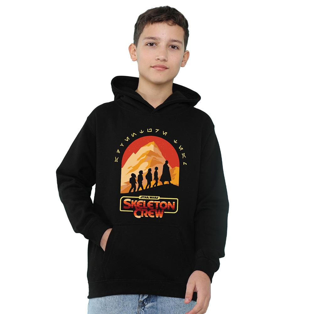 Navy - Front - Star Wars: Skeleton Crew Childrens-Kids Adventure Badge Hoodie